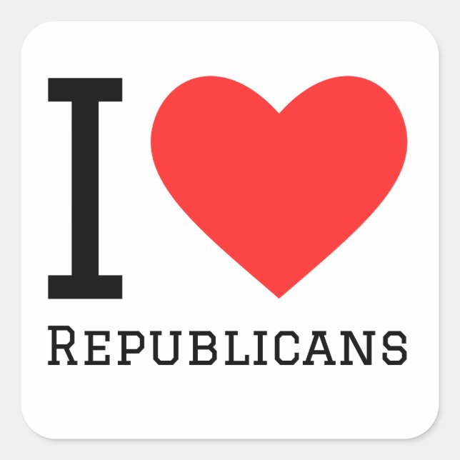 Sticker Carré J'aime les républicains (Devant)