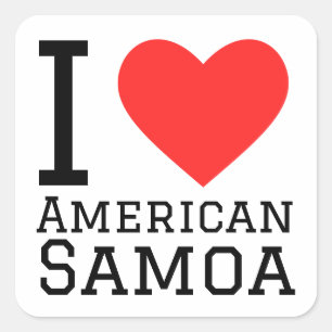 Sticker Carré J'aime les Samoa américaines