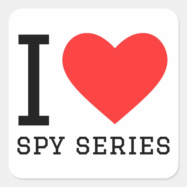 Sticker Carré J'aime les séries d'espions (Devant)