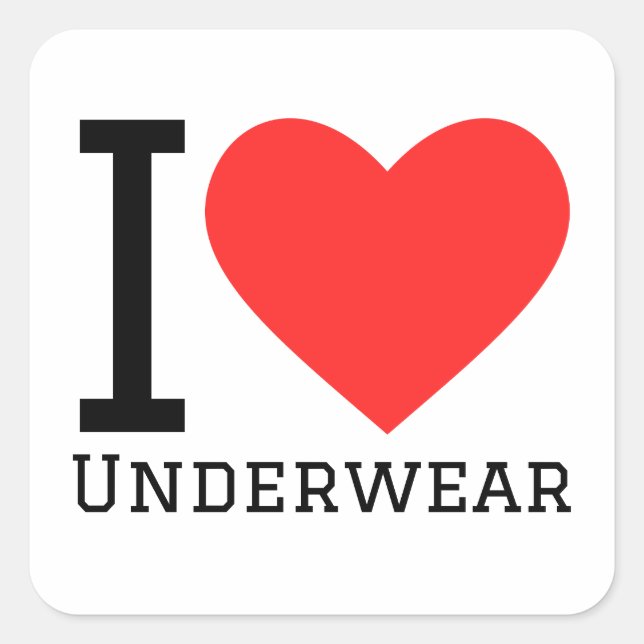 Sticker Carré J'aime les sous-vêtements (Devant)