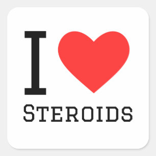 Sticker Carré J'aime les stéroïdes