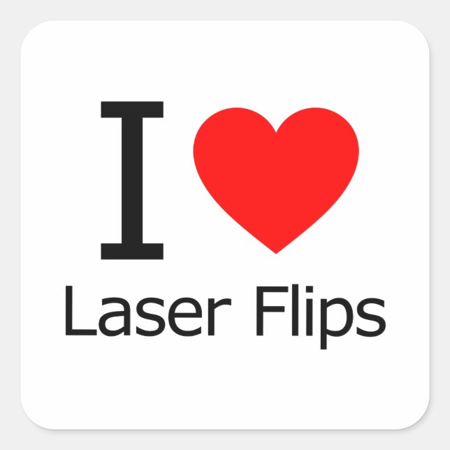 Sticker Carré J'aime les taches de Lazer (Devant)