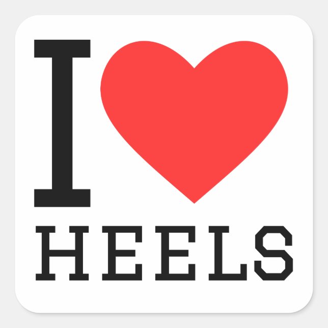 Sticker Carré J'aime les talons (Devant)