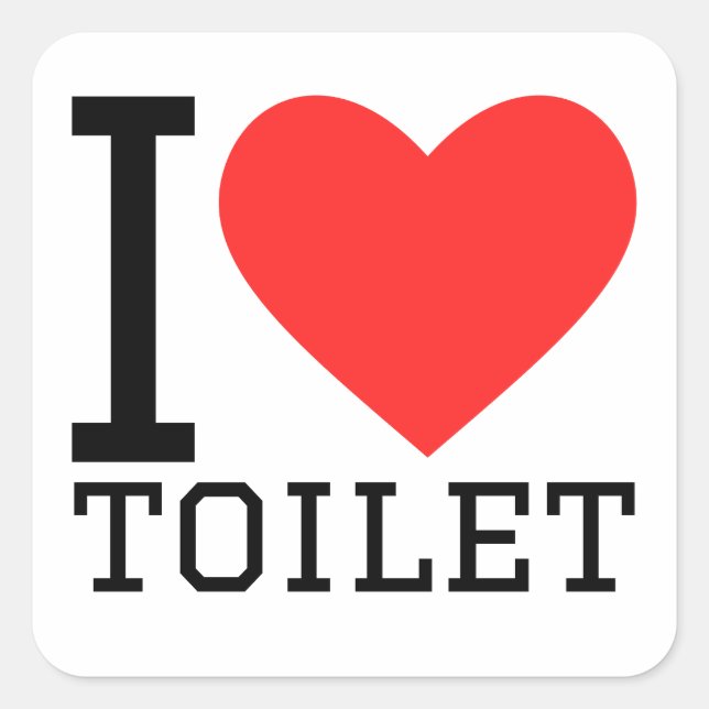 Sticker Carré J'aime les toilettes (Devant)