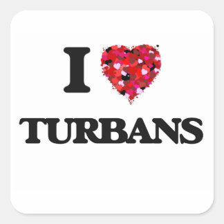 Sticker Carré J'aime les Turbans