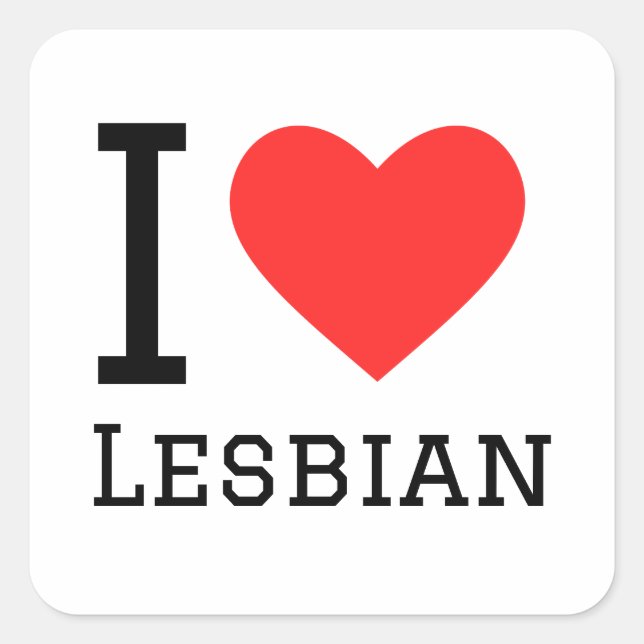 Sticker Carré J'aime lesbienne (Devant)