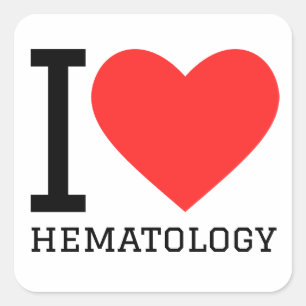 Sticker Carré J'aime l'hématologie