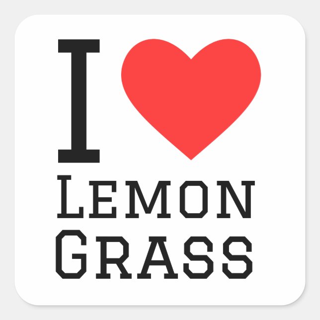 Sticker Carré J'aime l'herbe citron (Devant)