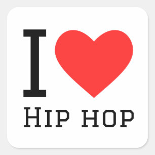 Sticker Carré J'aime l'hip hop