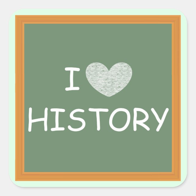 Sticker Carré J'aime l'histoire (Devant)