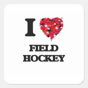 Sticker Carré J'aime l'hockey de champ