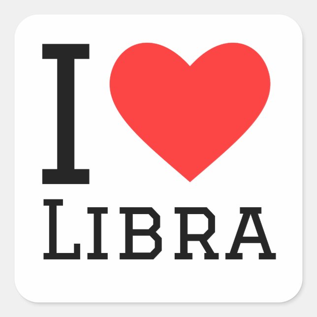 Sticker Carré J'aime libra (Devant)