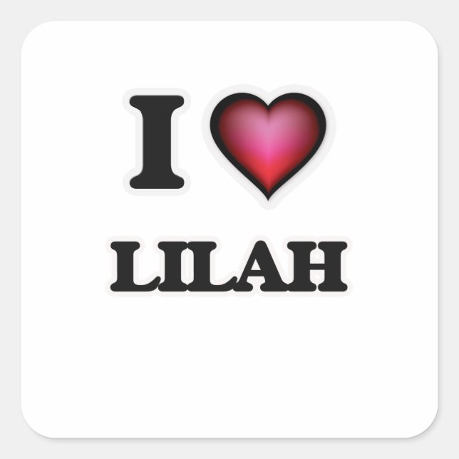 Sticker Carré J'aime Lilah (Devant)