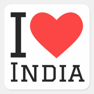 Sticker Carré J'aime l'Inde