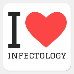 Sticker Carré J'aime l'Infectologie