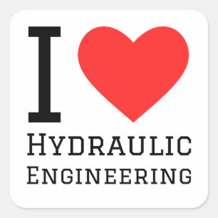 Sticker Carré J'aime l'ingénierie hydraulique