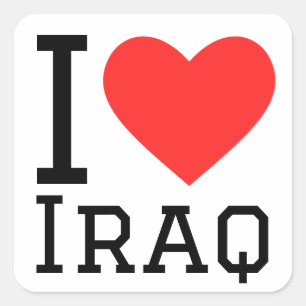 Sticker Carré J'aime l'irak