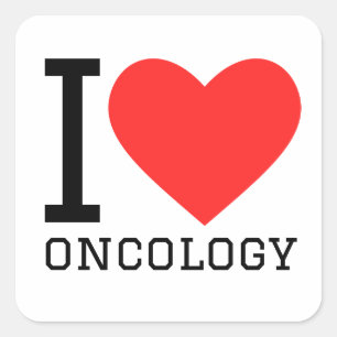 Sticker Carré J'aime l'oncologie