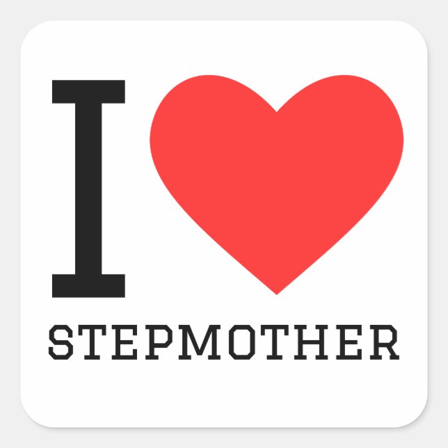 Sticker Carré J'aime ma belle-mère (Devant)