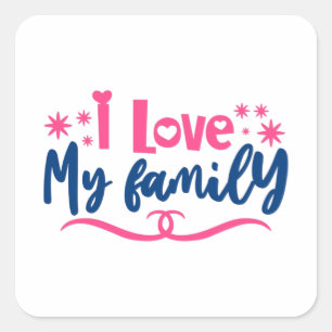 Sticker Carré J'aime ma famille
