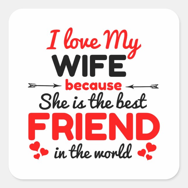Sticker Carré J'aime ma femme (Devant)