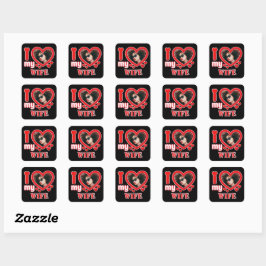 Sticker Carré J'Aime Ma Femme Personnalisée