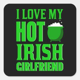 Sticker Carré J'Aime Ma Fille Irlandaise Chaude