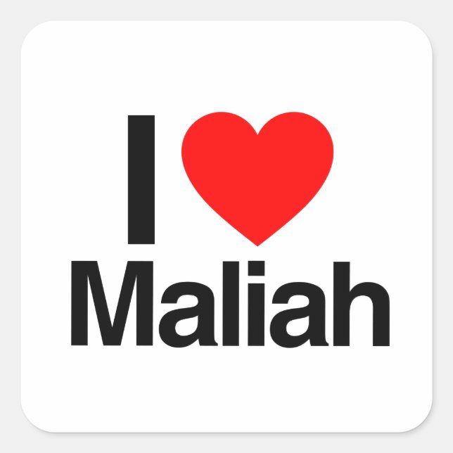 Sticker Carré j'aime maliah (Devant)