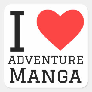 Sticker Carré J'aime manga aventure