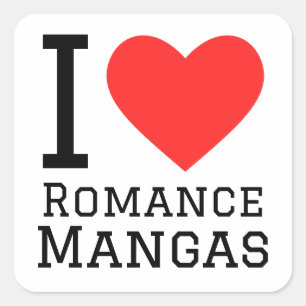 Sticker Carré J'aime manga romance