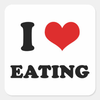 Sticker Carré J'aime manger