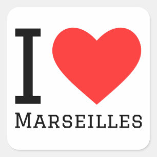 Sticker Carré J'aime Marseille