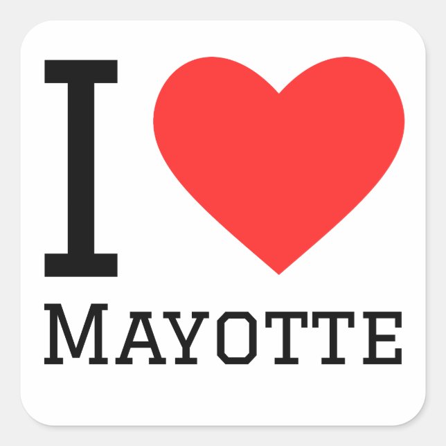 Sticker Carré J'aime mayotte (Devant)