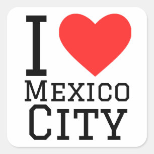 Sticker Carré J'aime Mexico City