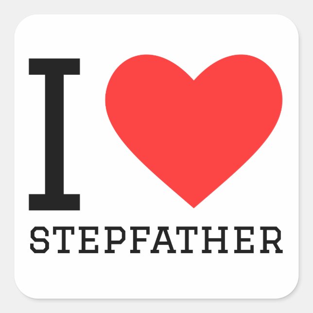Sticker Carré J'aime mon beau-père (Devant)