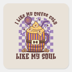 Sticker Carré J'Aime Mon Café Froid