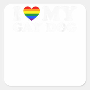 Sticker Carré J'Aime Mon Chien Gay