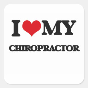Sticker Carré J'aime mon chiropraticien
