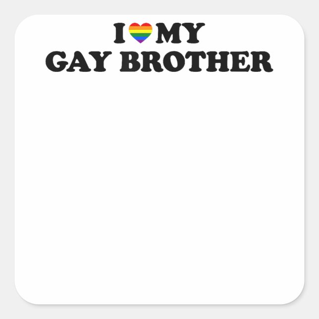 Sticker Carré J'Aime Mon Frère Gay Copier (Devant)
