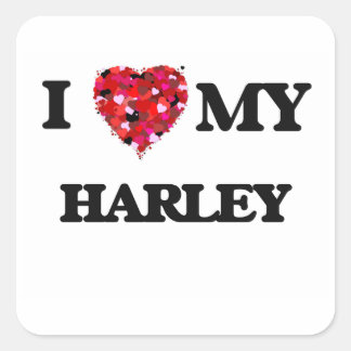 Sticker Carré J'aime mon Harley