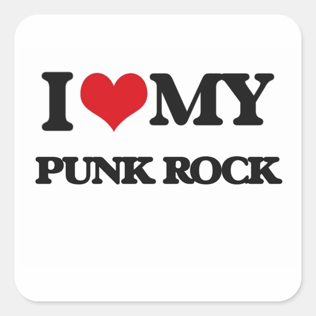 Sticker Carré J'Aime Mon ROCK DE PUNK (Devant)