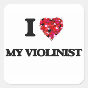 Sticker Carré J'aime mon violoniste