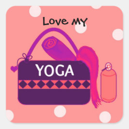 Sticker Carré J'aime mon Yoga