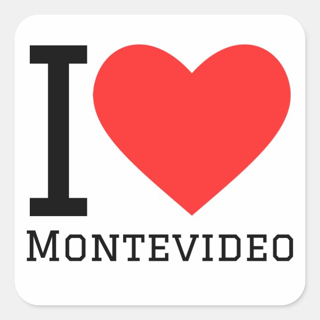 Sticker Carré J'aime Montevideo (Devant)