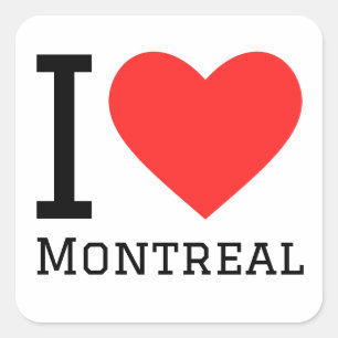 Sticker Carré J'aime Montréal
