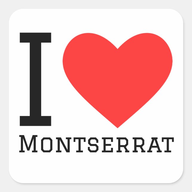 Sticker Carré J'aime montserrat (Devant)