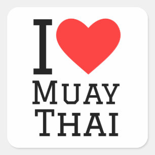 Sticker Carré J'aime Muay Thai