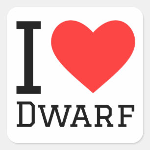 Sticker Carré J'aime nain