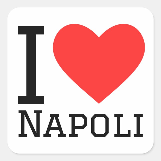 Sticker Carré J'aime Napoli (Devant)
