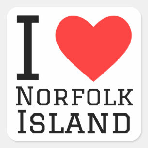 Sticker Carré J'aime Norfolk Island